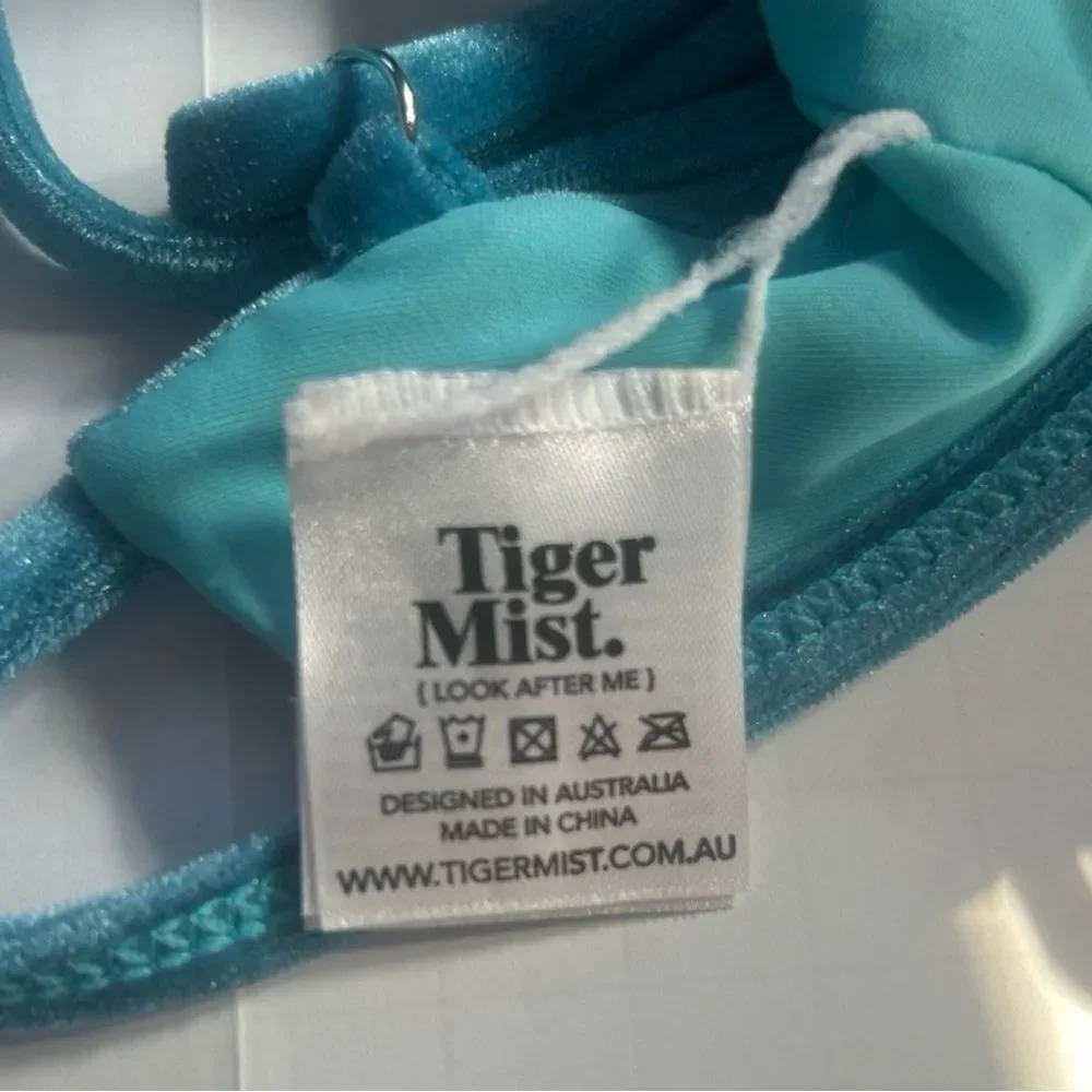 NWOT Tiger Mist Blue Mya Velvet Bikini Top Size XS